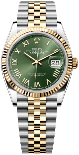 Rolex Datejust 36 Oystersteel And Yellow Gold Olive Green Roman Dial Jubilee Bracelet - 126233 - 2026
