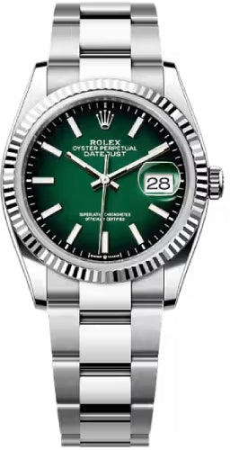 Rolex Datejust 36 Oystersteel White Gold Green Ombré Dial Oyster Bracelet - 126234 - 2026