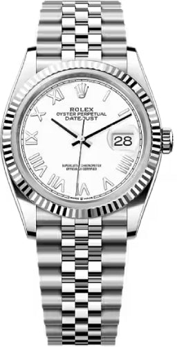 Rolex Datejust 36 Oystersteel White Gold White Roman Dial Jublee Bracelet - 126234 - 2026
