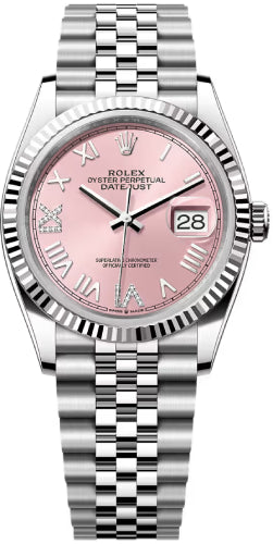 Rolex Datejust 36 Oystersteel White Gold Pink Diamond Set Dial Jublee Bracelet - 126234 - 2026