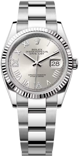 Rolex Datejust 36 Oystersteel White Gold Silver Diamond Set Dial Oyster Bracelet - 126234 - 2026
