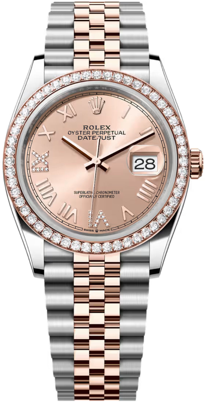 Rolex Datejust 36 Oystersteel Everose Gold Rosé-Colour Diamond Set Dial Jubilee Bracelet - 126281Rbr - 2026