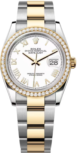 Rolex Datejust 36 Oystersteel Yellow Gold And Diamond White Roman Dial Oyster Bracelet - 126283Rbr - 2026