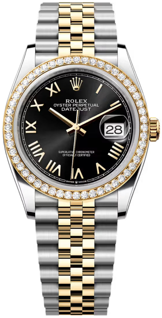 Rolex Datejust 36 Oystersteel Yellow Gold Bright Black Dial Jubilee Bracelet - 126283Rbr - 2026