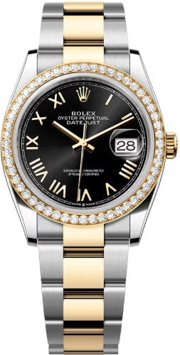 Rolex Datejust 36 Oystersteel Yellow Gold Bright Black Dial Oyster Bracelet - 126283Rbr - 2026