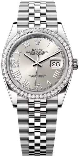 Rolex Datejust 36 Oystersteel White Gold Silver Diamond Set Dial Jubilee Bracelet - 126284Rbr - 2026