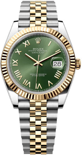 Rolex Datejust 41 Oystersteel And Yellow Gold Olive Green Roman Dial Jubilee Bracelet - 126333 - 2026