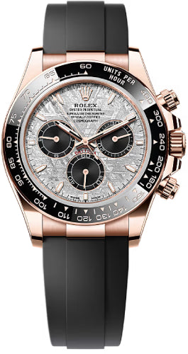 Rolex Cosmograph Daytona 40mm Everose Gold Meteorite Black Dial Cerachrom Bezel Oysterflex Bracelet - 126515LN - 2025