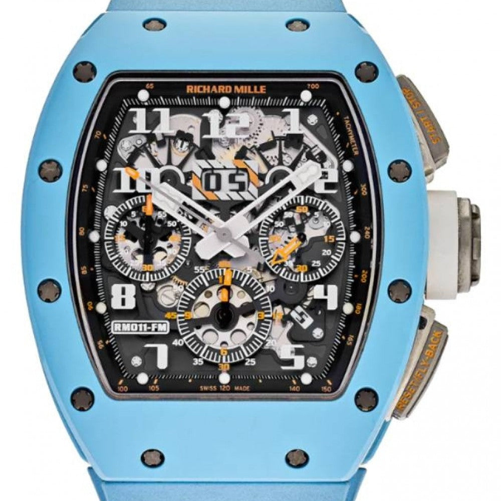 Richard Mille Automatic Flyback Chronograph Felipe Massa Baby Blue Ceramic Last Edition RM 011