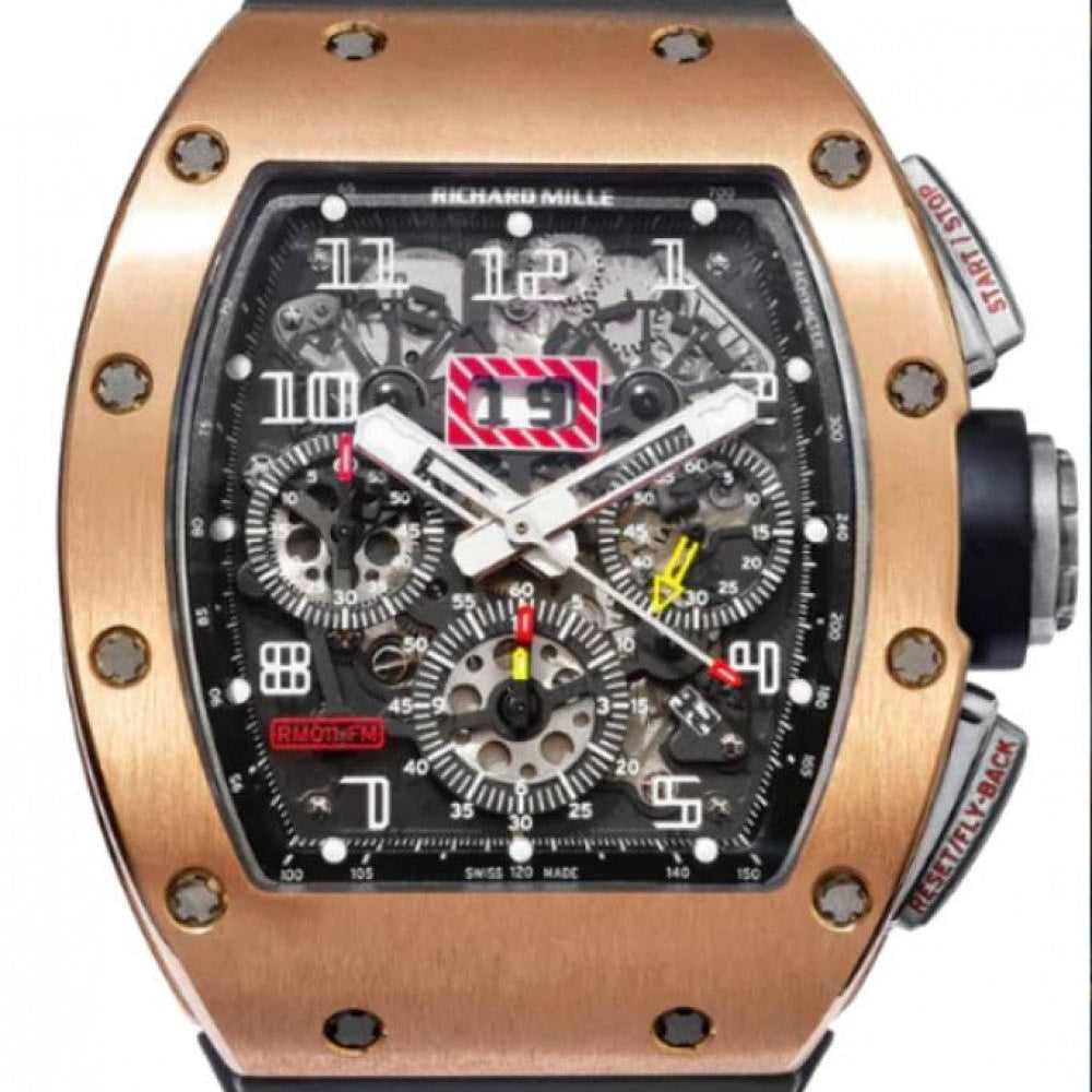 Richard Mille Automatic Flyback Chronograph Felipe Massa Rose Gold RM 011