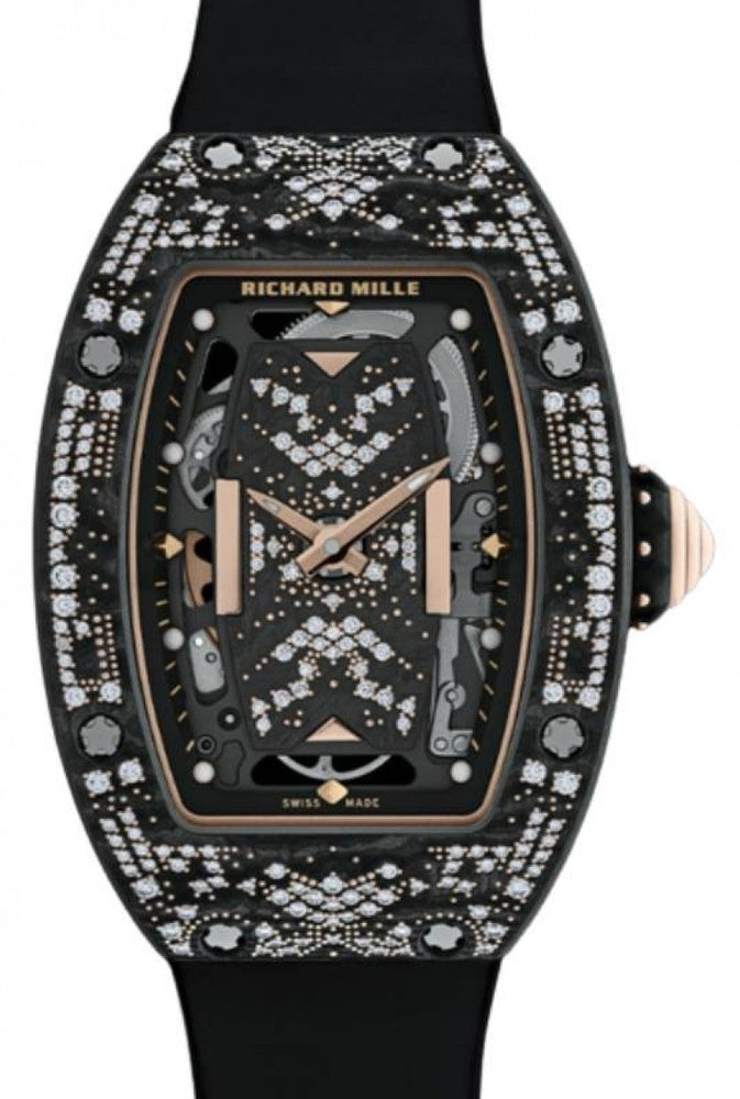 Richard Mille Automatic Winding Intergalactic Misty Night Carbon TPT Diamond Set Bezel RM 07-01 - BRAND NEW