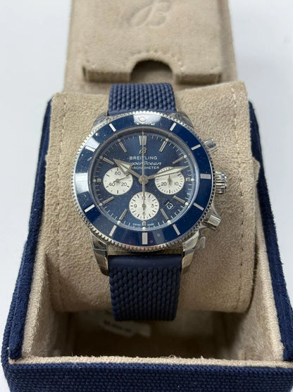 2020 Breitling SuperOcean II Chrono Blue Dial 40MM on Rubber Strap - AB0162